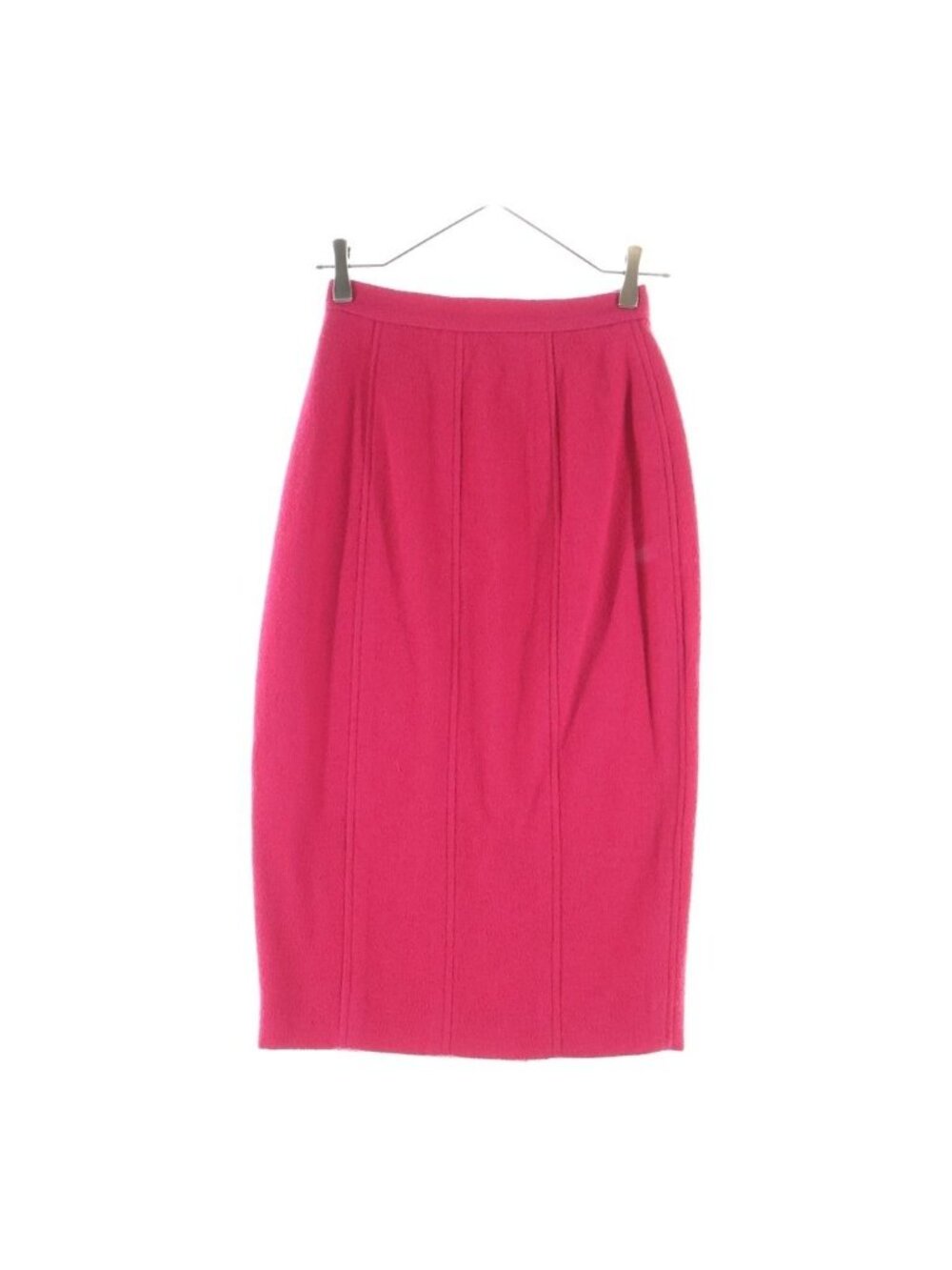 Chanel Vintage Tweed Skirt CC Logo Button Pink